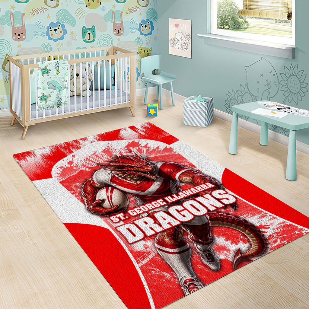 Personalised St. George Illawarra Dragons Mascot Rugby Area Rug Illawarra Coastline Athletic Graphic Print