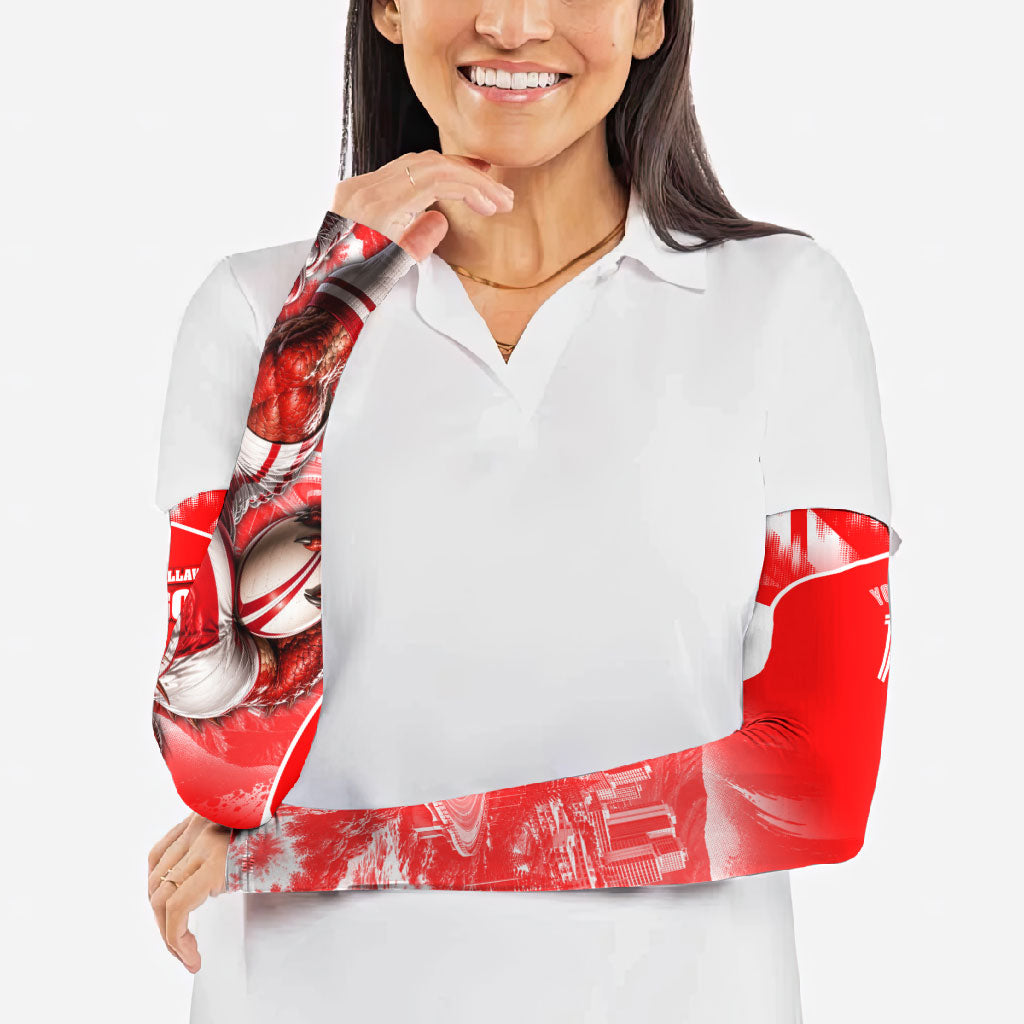 Personalised St. George Illawarra Dragons Mascot Rugby Arm Sleeves Illawarra Coastline Athletic Graphic Print