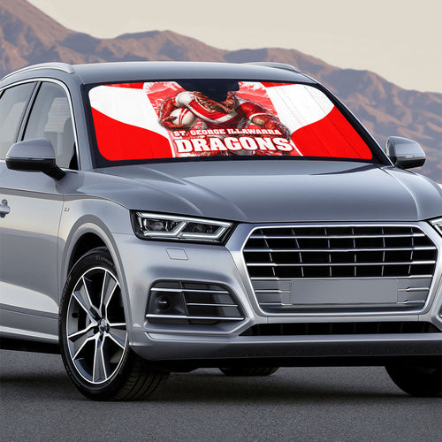 Personalised St. George Illawarra Dragons Mascot Rugby Auto Sun Shade Illawarra Coastline Athletic Graphic Print