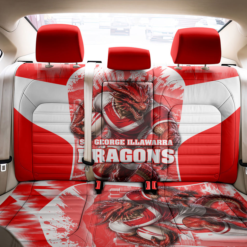 Personalised St. George Illawarra Dragons Mascot Rugby Back Car Seat Cover Illawarra Coastline Athletic Graphic Print