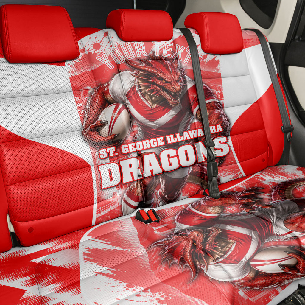 Personalised St. George Illawarra Dragons Mascot Rugby Back Car Seat Cover Illawarra Coastline Athletic Graphic Print