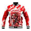 Personalised St. George Illawarra Dragons Mascot Rugby Baseball Jacket Illawarra Coastline Athletic Graphic Print