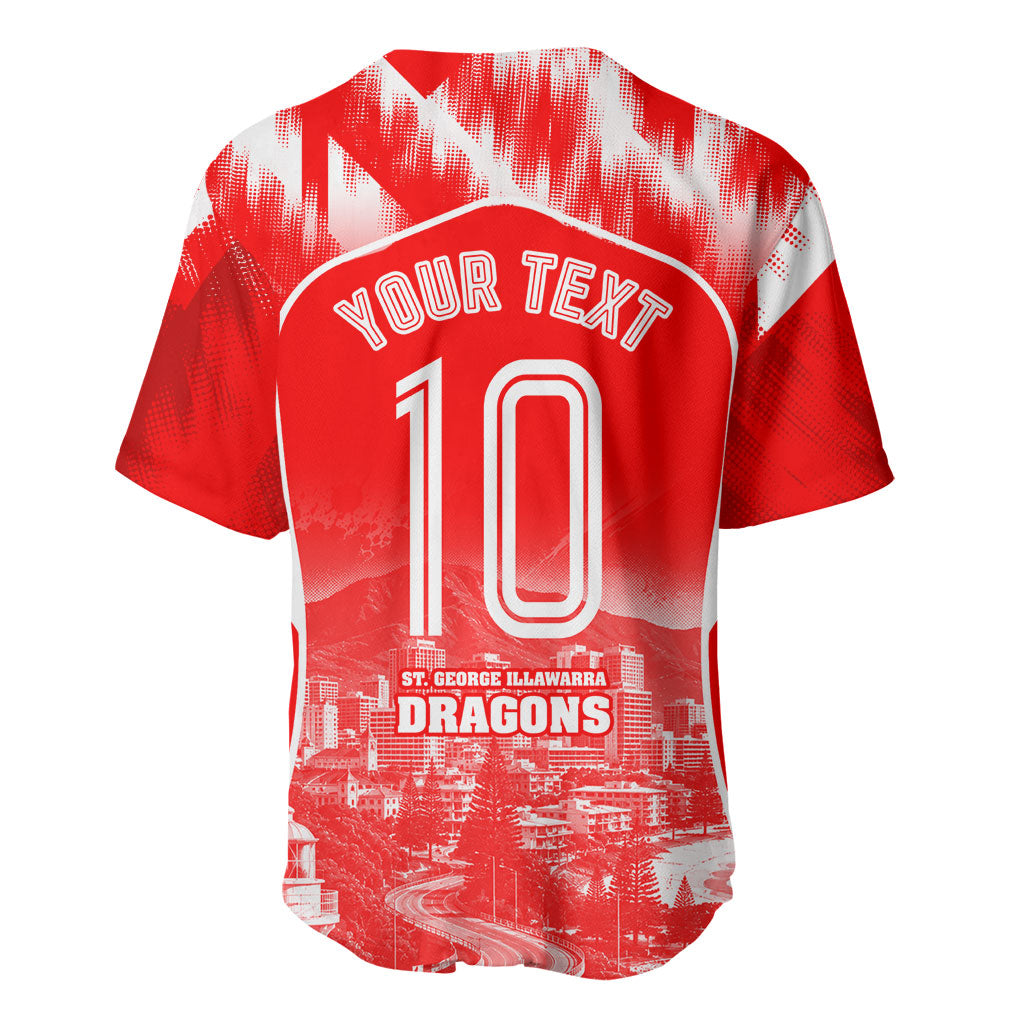 Personalised St. George Illawarra Dragons Mascot Rugby Baseball Jersey Illawarra Coastline Athletic Graphic Print