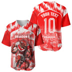 Personalised St. George Illawarra Dragons Mascot Rugby Baseball Jersey Illawarra Coastline Athletic Graphic Print