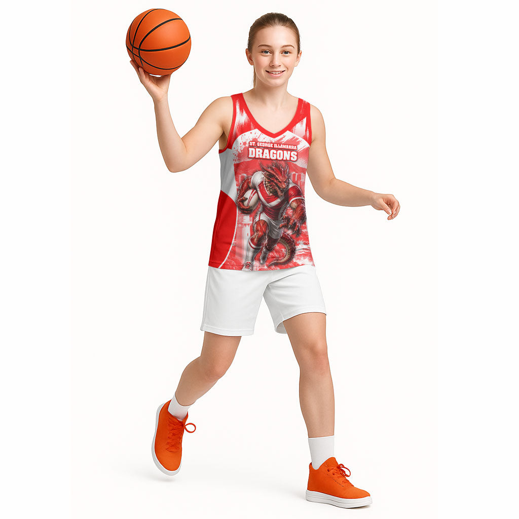 Personalised St. George Illawarra Dragons Mascot Rugby Basketball Jersey Illawarra Coastline Athletic Graphic Print