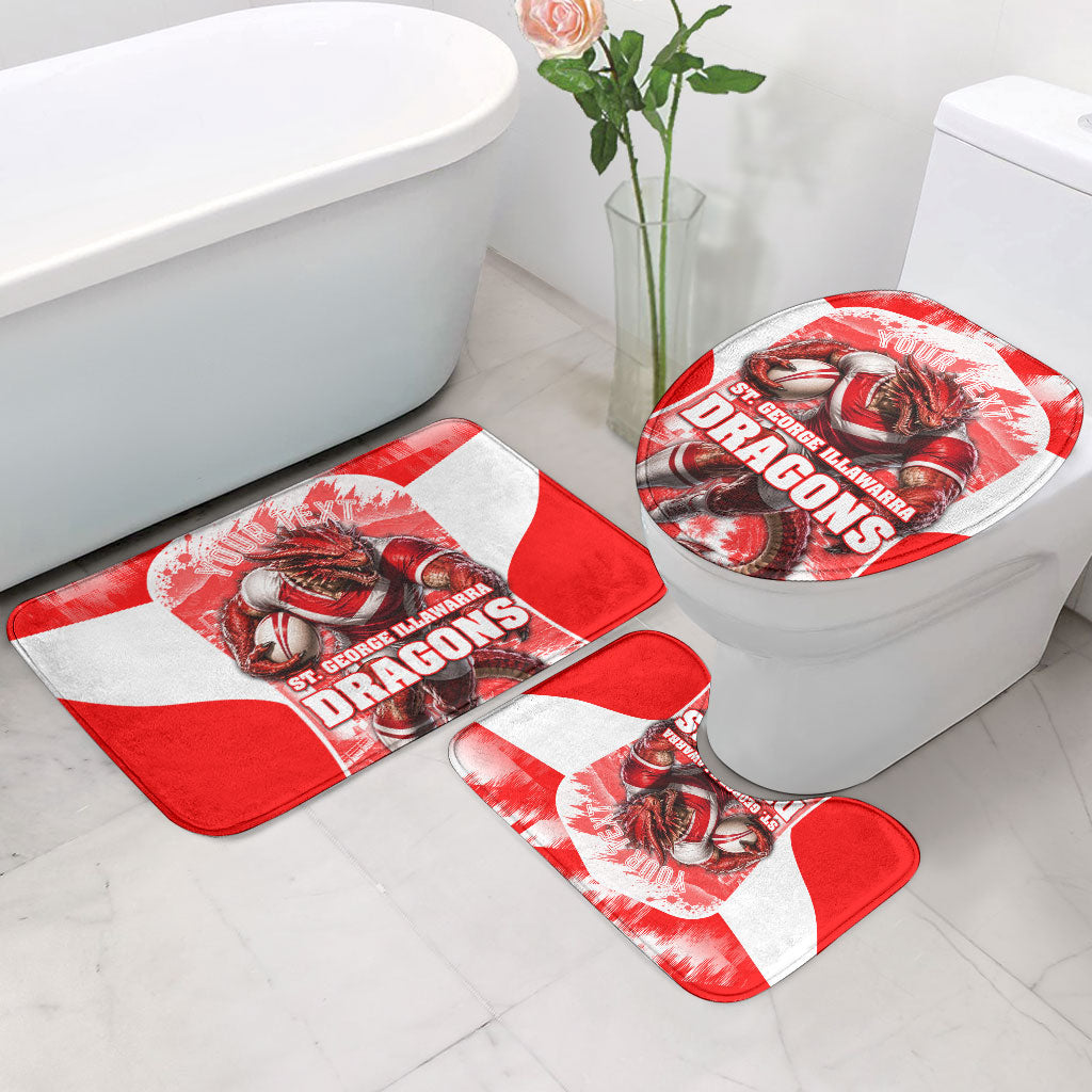 Personalised St. George Illawarra Dragons Mascot Rugby Bathroom Set Illawarra Coastline Athletic Graphic Print