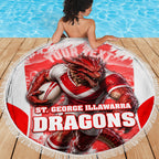 Personalised St. George Illawarra Dragons Mascot Rugby Beach Blanket Illawarra Coastline Athletic Graphic Print