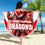 Personalised St. George Illawarra Dragons Mascot Rugby Beach Blanket Illawarra Coastline Athletic Graphic Print