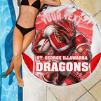 Personalised St. George Illawarra Dragons Mascot Rugby Beach Blanket Illawarra Coastline Athletic Graphic Print