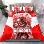 Personalised St. George Illawarra Dragons Mascot Rugby Bedding Set Illawarra Coastline Athletic Graphic Print