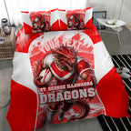 Personalised St. George Illawarra Dragons Mascot Rugby Bedding Set Illawarra Coastline Athletic Graphic Print