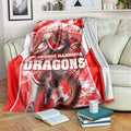 Personalised St. George Illawarra Dragons Mascot Rugby Blanket Illawarra Coastline Athletic Graphic Print
