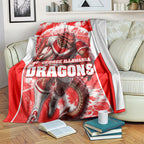 Personalised St. George Illawarra Dragons Mascot Rugby Blanket Illawarra Coastline Athletic Graphic Print