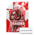 Personalised St. George Illawarra Dragons Mascot Rugby Blanket Illawarra Coastline Athletic Graphic Print