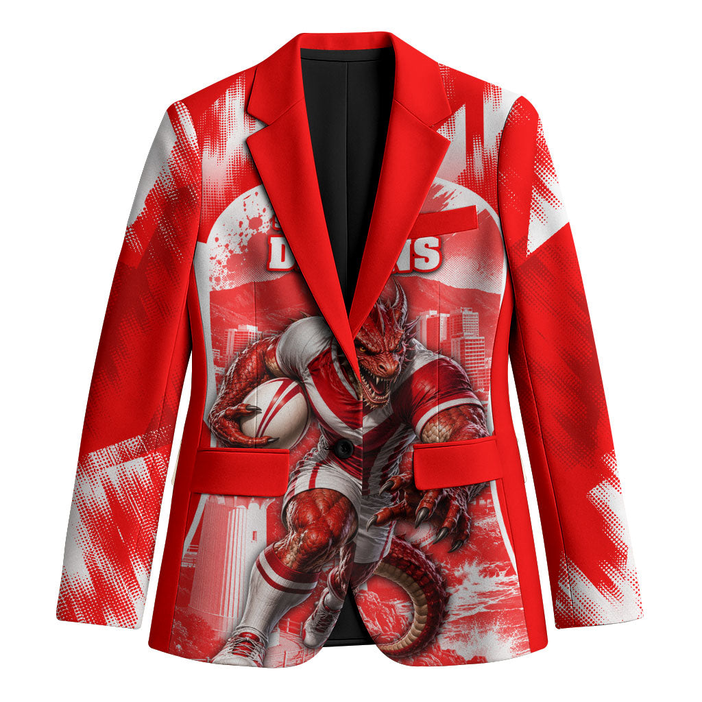 Personalised St. George Illawarra Dragons Mascot Rugby Blazer Illawarra Coastline Athletic Graphic Print