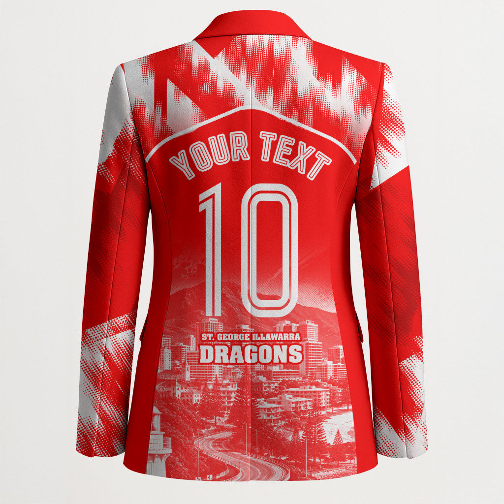 Personalised St. George Illawarra Dragons Mascot Rugby Blazer Illawarra Coastline Athletic Graphic Print