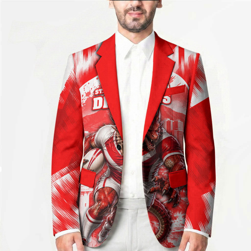 Personalised St. George Illawarra Dragons Mascot Rugby Blazer Illawarra Coastline Athletic Graphic Print