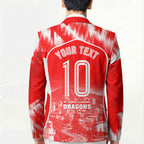 Personalised St. George Illawarra Dragons Mascot Rugby Blazer Illawarra Coastline Athletic Graphic Print