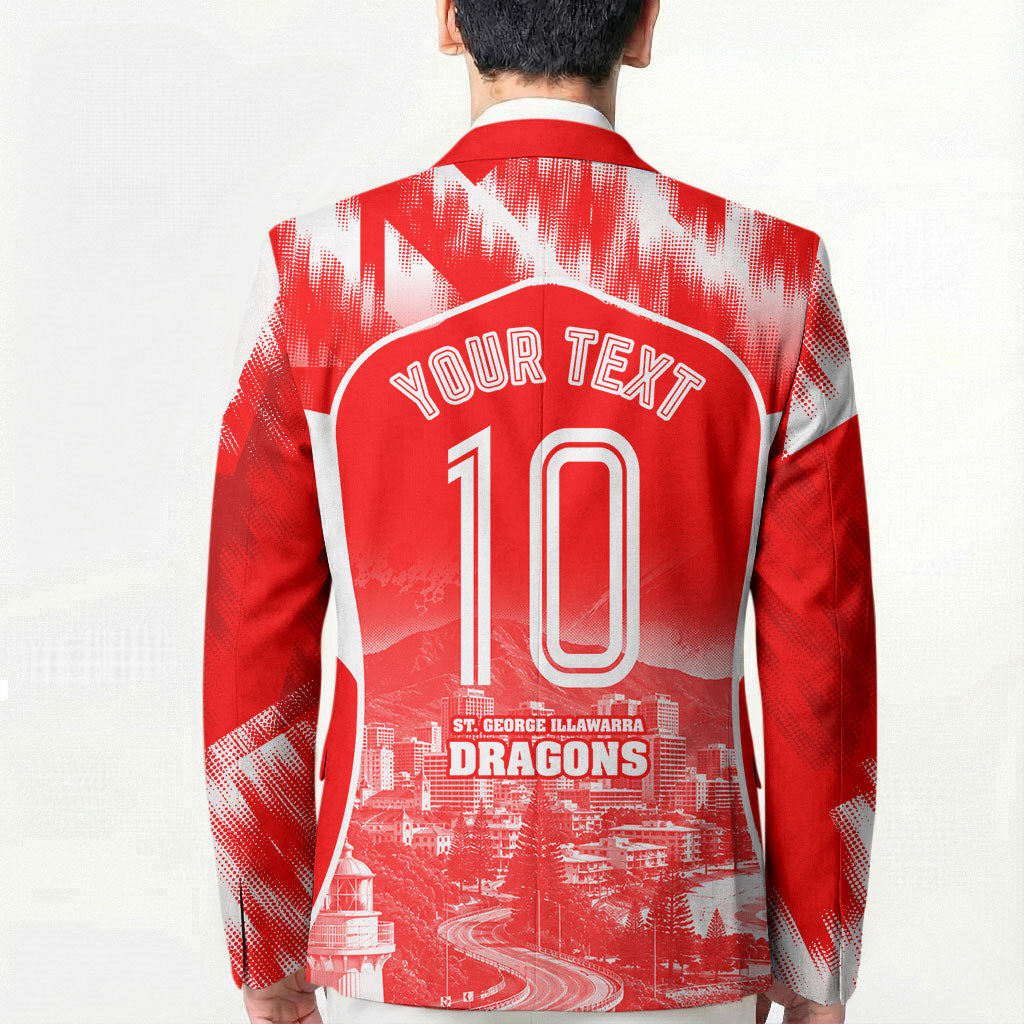 Personalised St. George Illawarra Dragons Mascot Rugby Blazer Illawarra Coastline Athletic Graphic Print