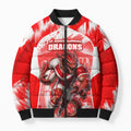 Personalised St. George Illawarra Dragons Mascot Rugby Bomber Puffer Jacket Illawarra Coastline Athletic Graphic Print