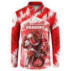 Personalised St. George Illawarra Dragons Mascot Rugby Button Sweatshirt Illawarra Coastline Athletic Graphic Print