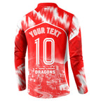 Personalised St. George Illawarra Dragons Mascot Rugby Button Sweatshirt Illawarra Coastline Athletic Graphic Print