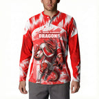 Personalised St. George Illawarra Dragons Mascot Rugby Button Sweatshirt Illawarra Coastline Athletic Graphic Print