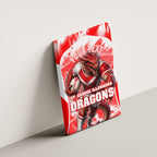 Personalised St. George Illawarra Dragons Mascot Rugby Canvas Wall Art Illawarra Coastline Athletic Graphic Print