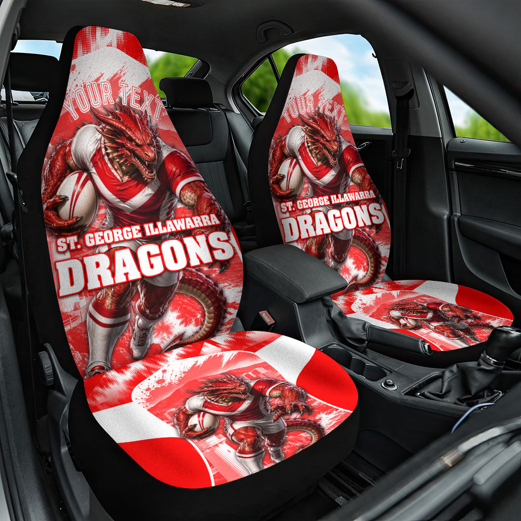 Personalised St. George Illawarra Dragons Mascot Rugby Car Seat Cover Illawarra Coastline Athletic Graphic Print