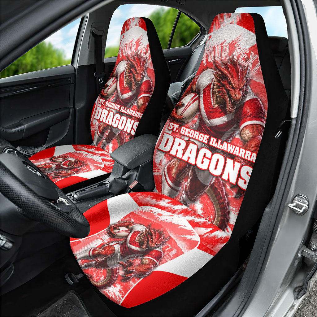 Personalised St. George Illawarra Dragons Mascot Rugby Car Seat Cover Illawarra Coastline Athletic Graphic Print
