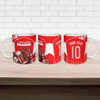 Personalised St. George Illawarra Dragons Mascot Rugby Ceramic Mug Illawarra Coastline Athletic Graphic Print