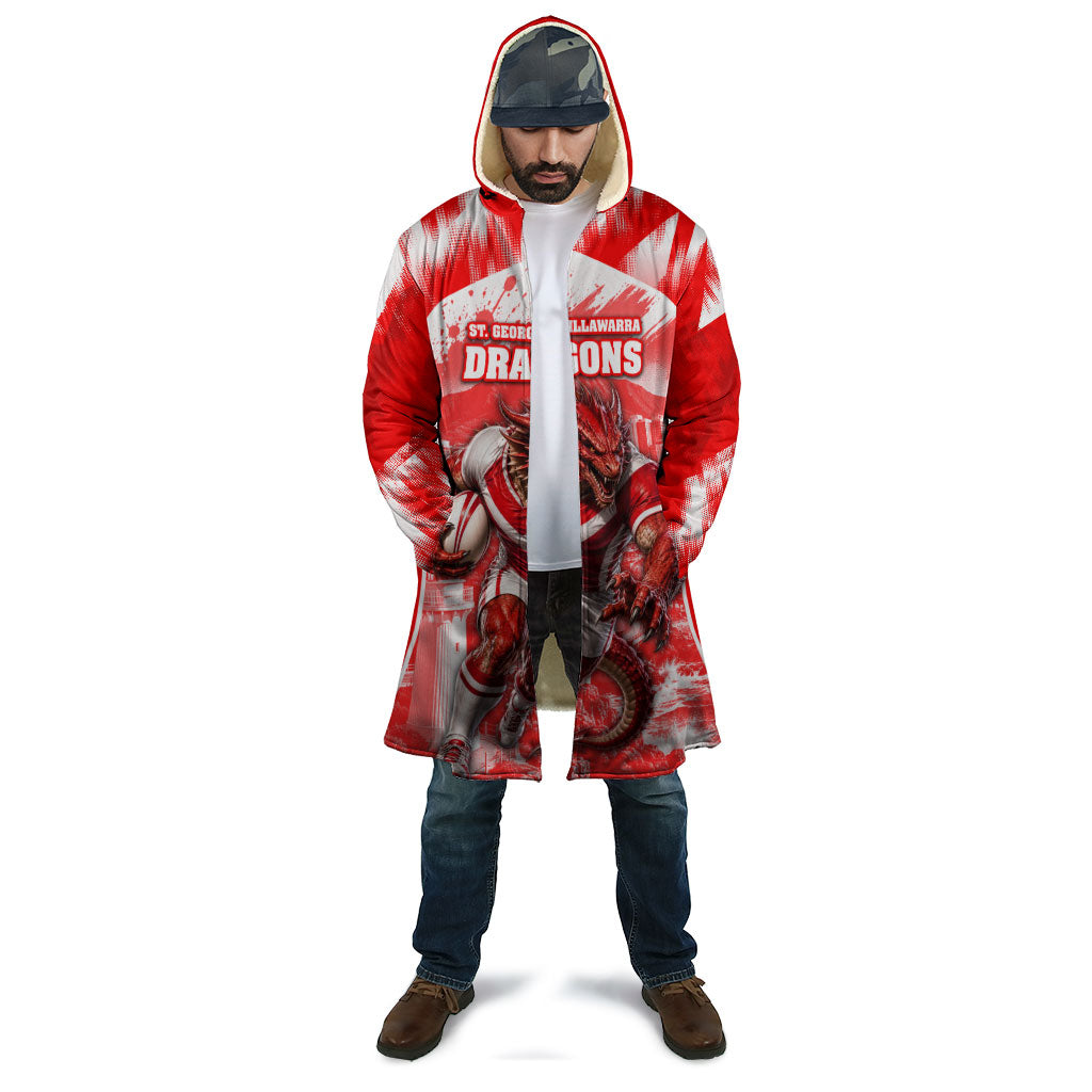 Personalised St. George Illawarra Dragons Mascot Rugby Cloak Illawarra Coastline Athletic Graphic Print