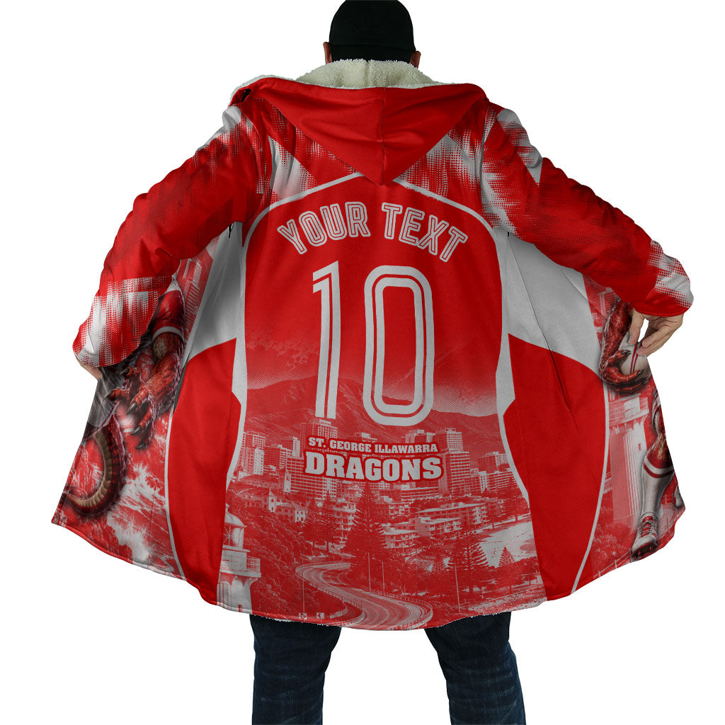 Personalised St. George Illawarra Dragons Mascot Rugby Cloak Illawarra Coastline Athletic Graphic Print