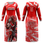 Personalised St. George Illawarra Dragons Mascot Rugby Couples Matching Long Sleeve Bodycon Dress and Long Sleeve Button Shirt Illawarra Coastline Athletic Graphic Print