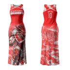 Personalised St. George Illawarra Dragons Mascot Rugby Couples Matching Tank Maxi Dress and Long Sleeve Button Shirt Illawarra Coastline Athletic Graphic Print