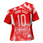 Personalised St. George Illawarra Dragons Mascot Rugby Cross Shoulder Shirt Illawarra Coastline Athletic Graphic Print