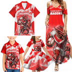 Personalised St. George Illawarra Dragons Mascot Rugby Family Matching Summer Maxi Dress and Hawaiian Shirt Illawarra Coastline Athletic Graphic Print