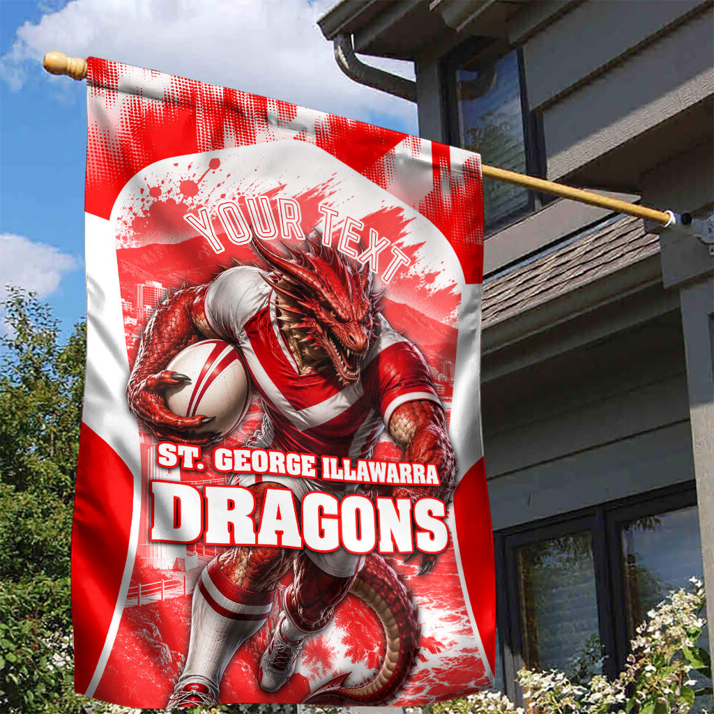 Personalised St. George Illawarra Dragons Mascot Rugby Garden Flag Illawarra Coastline Athletic Graphic Print