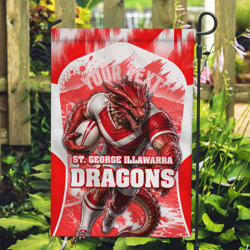 Personalised St. George Illawarra Dragons Mascot Rugby Garden Flag Illawarra Coastline Athletic Graphic Print