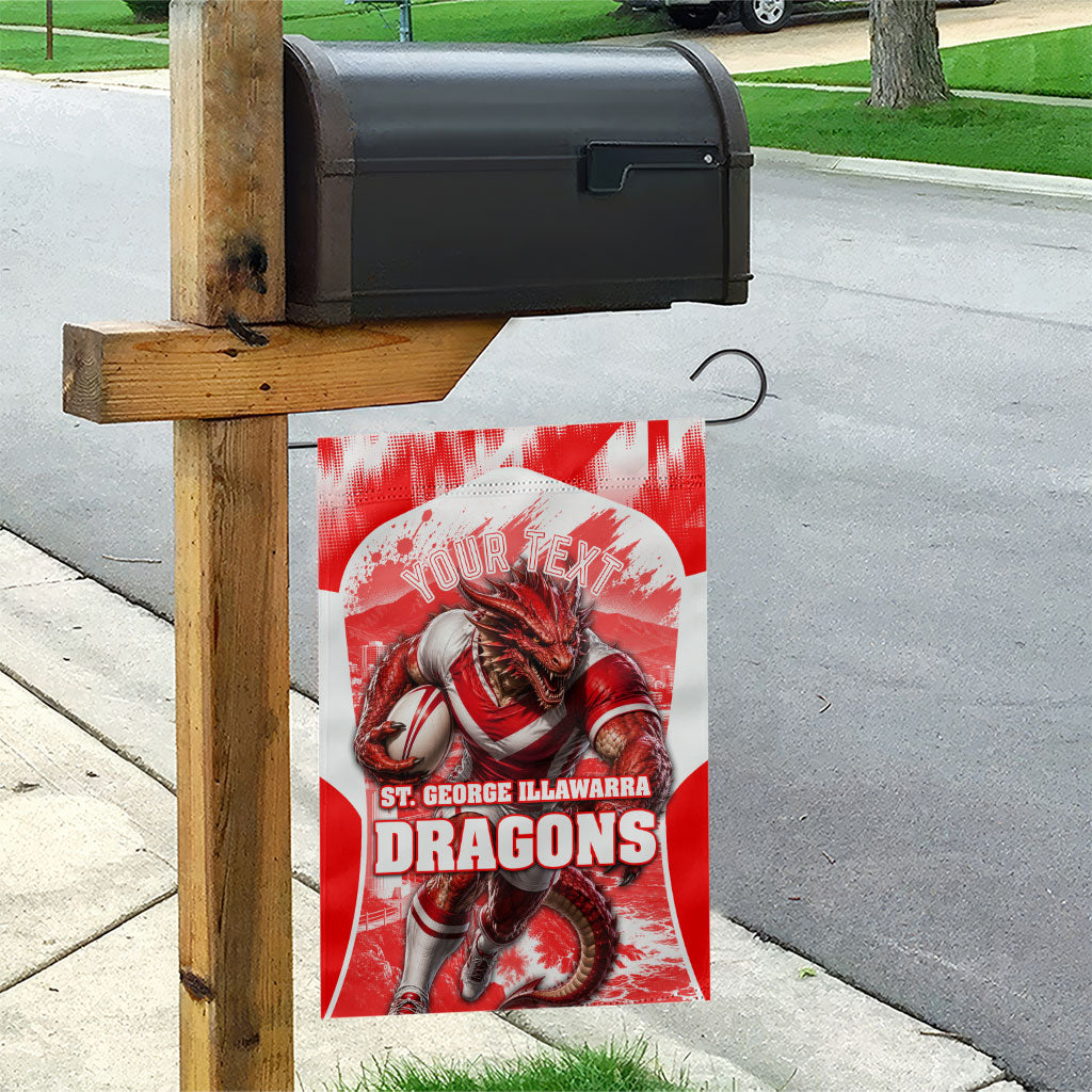 Personalised St. George Illawarra Dragons Mascot Rugby Garden Flag Illawarra Coastline Athletic Graphic Print