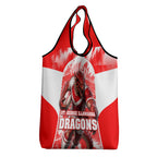 Personalised St. George Illawarra Dragons Mascot Rugby Grocery Bag Illawarra Coastline Athletic Graphic Print