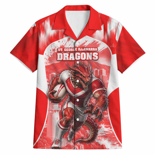 Personalised St. George Illawarra Dragons Mascot Rugby Hawaiian Shirt Illawarra Coastline Athletic Graphic Print