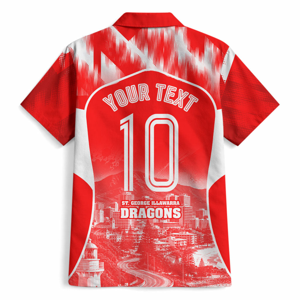 Personalised St. George Illawarra Dragons Mascot Rugby Hawaiian Shirt Illawarra Coastline Athletic Graphic Print