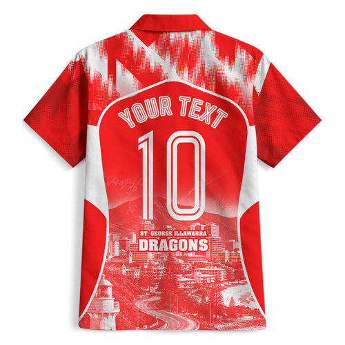 Personalised St. George Illawarra Dragons Mascot Rugby Hawaiian Shirt Illawarra Coastline Athletic Graphic Print