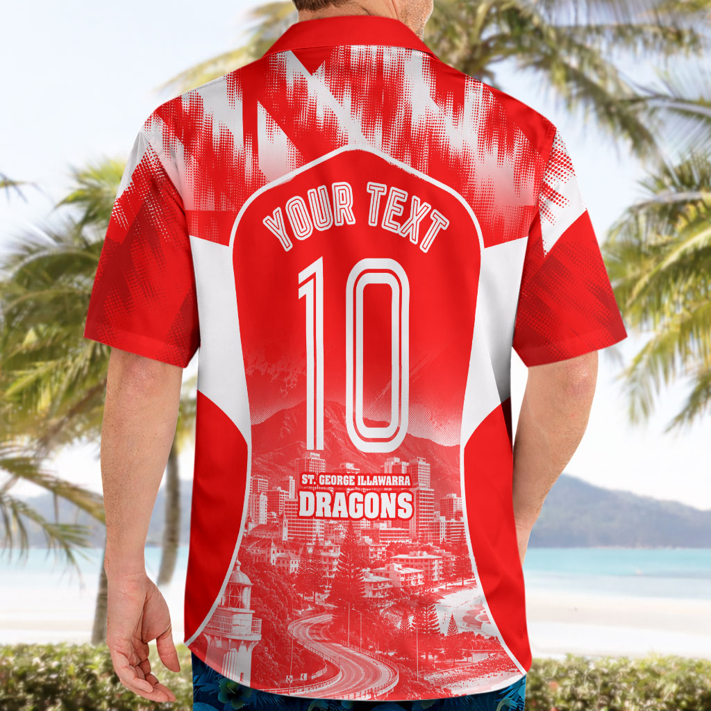 Personalised St. George Illawarra Dragons Mascot Rugby Hawaiian Shirt Illawarra Coastline Athletic Graphic Print