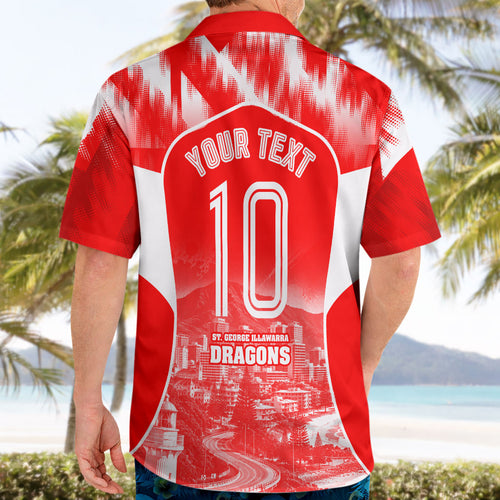 Personalised St. George Illawarra Dragons Mascot Rugby Hawaiian Shirt Illawarra Coastline Athletic Graphic Print