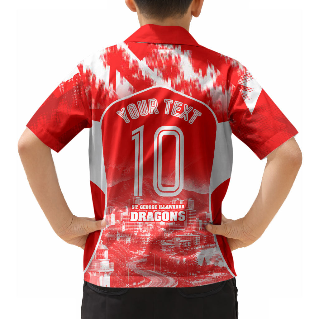 Personalised St. George Illawarra Dragons Mascot Rugby Hawaiian Shirt Illawarra Coastline Athletic Graphic Print
