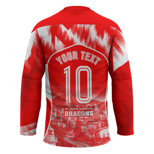 Personalised St. George Illawarra Dragons Mascot Rugby Hockey Jersey Illawarra Coastline Athletic Graphic Print