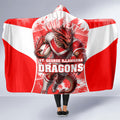 Personalised St. George Illawarra Dragons Mascot Rugby Hooded Blanket Illawarra Coastline Athletic Graphic Print