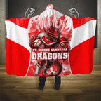 Personalised St. George Illawarra Dragons Mascot Rugby Hooded Blanket Illawarra Coastline Athletic Graphic Print